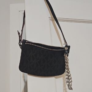 Michael Kors Black Wristlet with Chain Detail